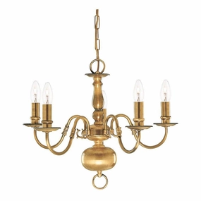 Searchlight Flemish 5 Light Solid Brass Chandelier simple ceiling design light