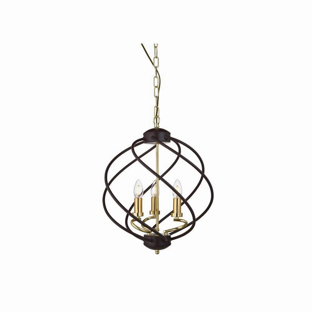 Searchlight Flow 5 Light Black & Gold Ceiling Pendant minimalist ceiling light