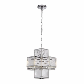 Searchlight Glacier 1 Light Chrome & Acrylic Ceiling Pendant minimalist ceiling light