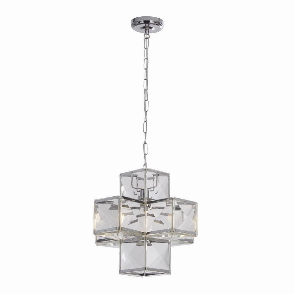 Searchlight Glacier 1 Light Chrome & Acrylic Ceiling Pendant minimalist ceiling light