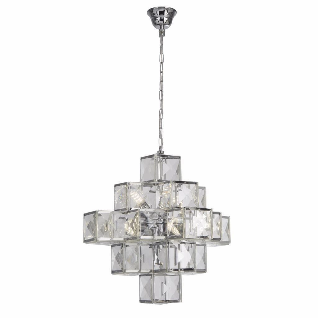 Searchlight Glacier 7 Light Chrome & Acrylic Ceiling Pendant minimalist ceiling light