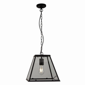 Searchlight Lantern Noir 1 Light Black/Glass Ceiling Pendant minimalist ceiling light