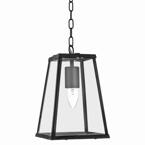 Searchlight Lantern Noir 1 Light Black/Glass Tapered Lantern minimalist ceiling light