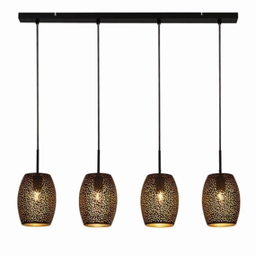 Searchlight Laser 4 Light Black And Gold Ceiling Pendant minimalist ceiling light