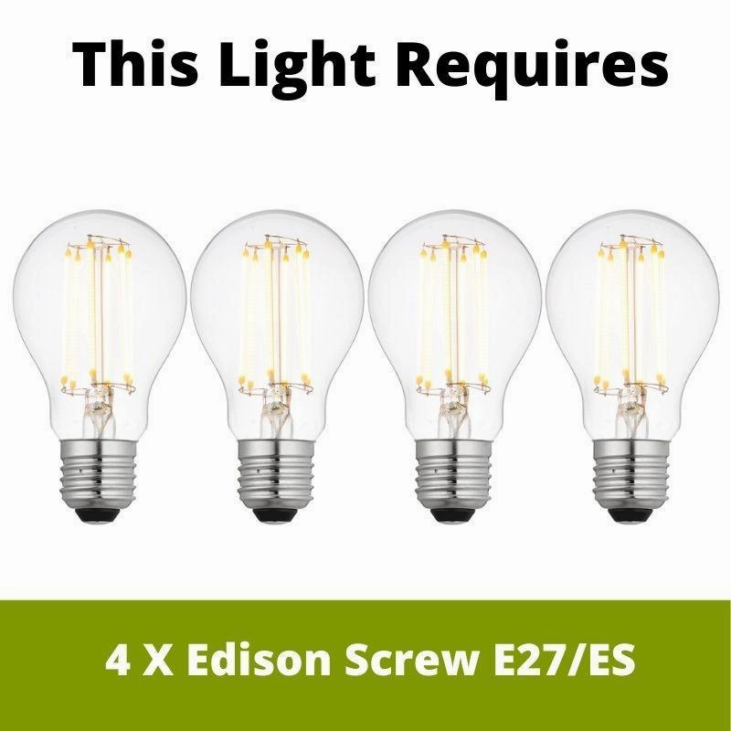 Searchlight Laser 4 Light Black And Gold Ceiling Pendant