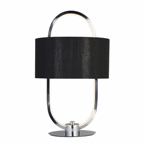 Searchlight Madrid Chrome LED Ceiling Pendant With Black Shade minimalist ceiling light