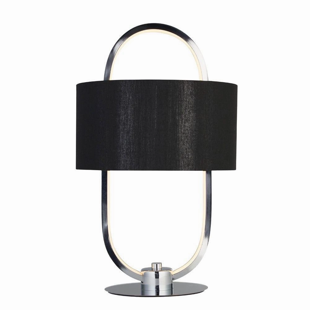 Searchlight Madrid Chrome LED Ceiling Pendant With Black Shade minimalist ceiling light