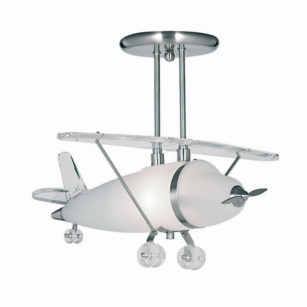 Searchlight Novelty Acrylic & Chrome Airplane Pendant Light minimalist ceiling light
