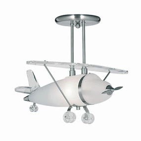 Searchlight Novelty Acrylic & Chrome Airplane Pendant Light minimalist ceiling light