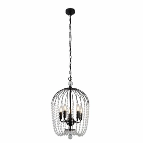 Searchlight Shower 5 Light Black & Crystal Ceiling Pendant minimalist ceiling light