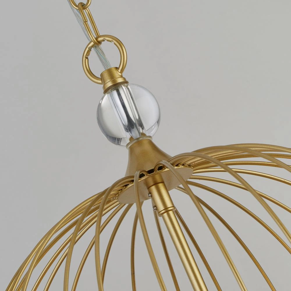 Searchlight Shower 5 Light Gold & Crystal Ceiling Pendant