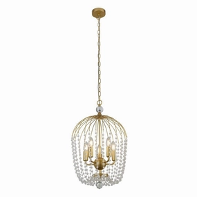Searchlight Shower 5 Light Gold & Crystal Ceiling Pendant minimalist ceiling light