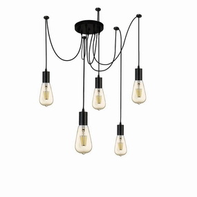 Searchlight Squiggle 5 Light Black Cable Ceiling Pendant minimalist ceiling light