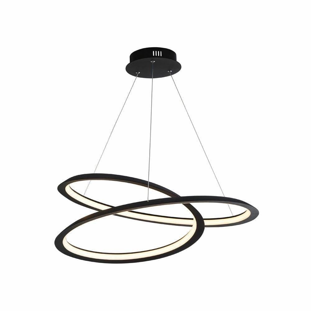 Searchlight Swirl II LED Black & Opal Strip Ceiling Pendant minimalist ceiling light