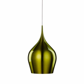 Searchlight Vibrant 1 Light Metal Green Pendant - 26cm modern ceiling lamp