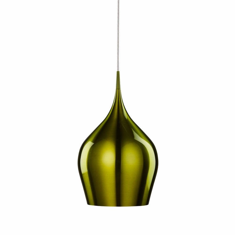 Searchlight Vibrant 1 Light Metal Green Pendant - 26cm modern ceiling lamp