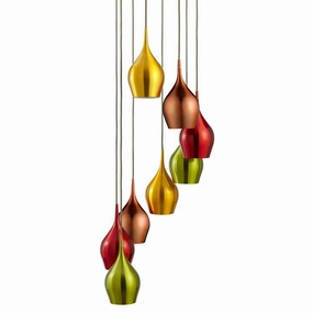 Searchlight Vibrant 8 Light Multi-Drop Coloured Pendants minimalist ceiling light