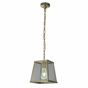 Searchlight Voyager 1 Light Brass & Glass Ceiling Lantern minimalist ceiling light