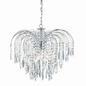 Searchlight Waterfall 5 Light Chrome & Crystal Ceiling Pendant minimalist ceiling light