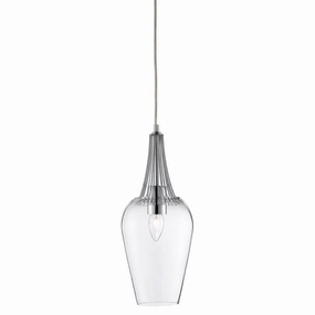 Searchlight Whisk Chrome & Clear Glass Ceiling Pendant minimalist ceiling light
