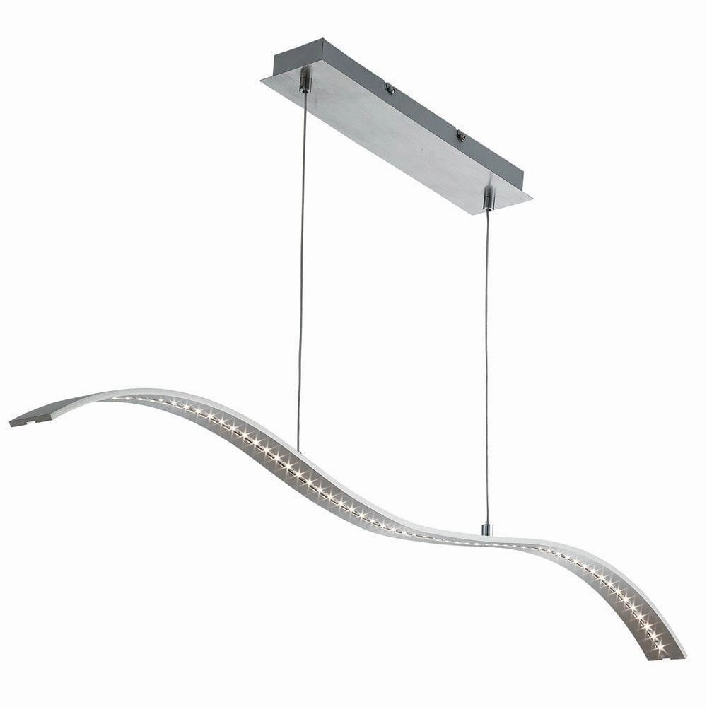Searchlight Wing LED Silver Wavey Ceiling Pendant Bar minimalist ceiling light