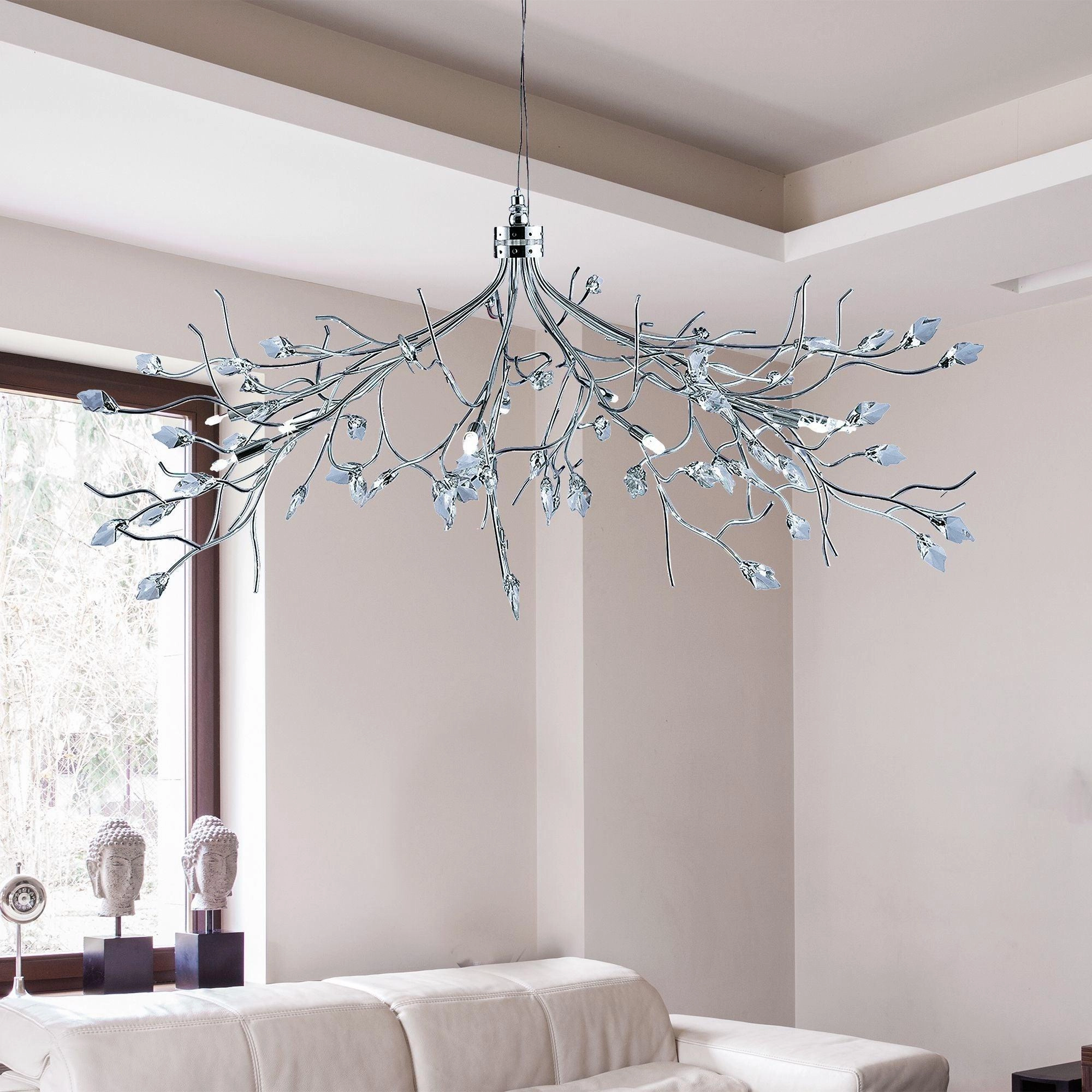 Searchlight Wisteria Silver Maple Leaf 8 Light Ceiling Pendant