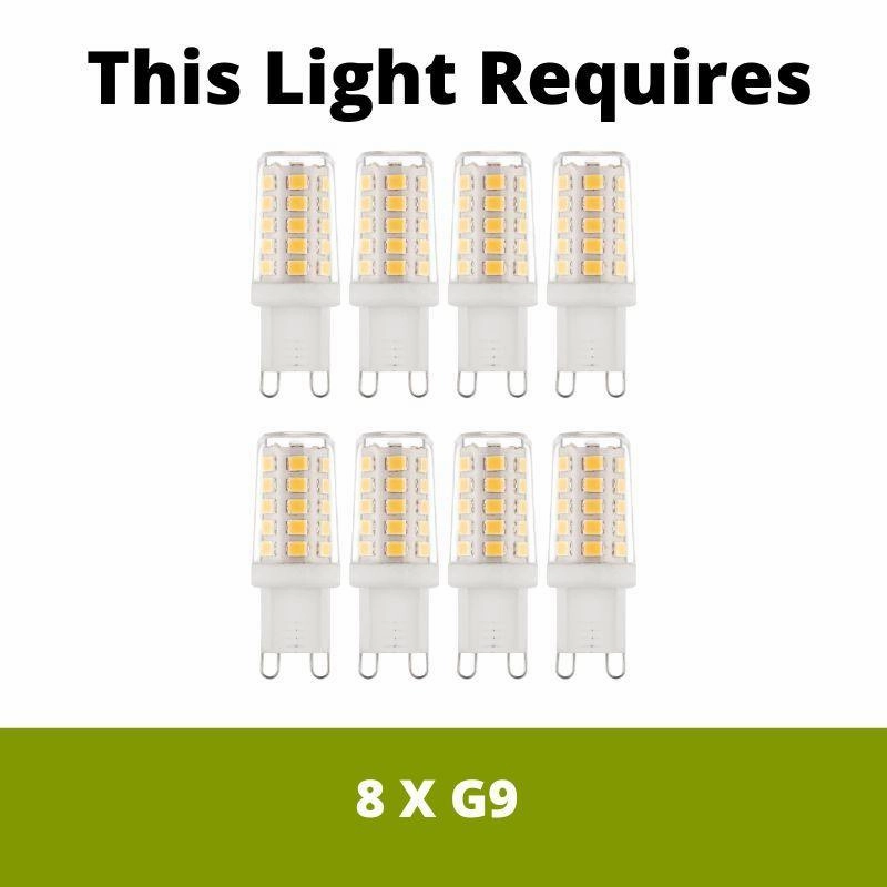 Searchlight Wisteria Silver Maple Leaf 8 Light Ceiling Pendant