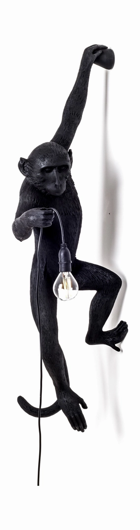 Seletti Monkey Outdoor Lamp Black, Hanging Left Hand ambient lighting fixture