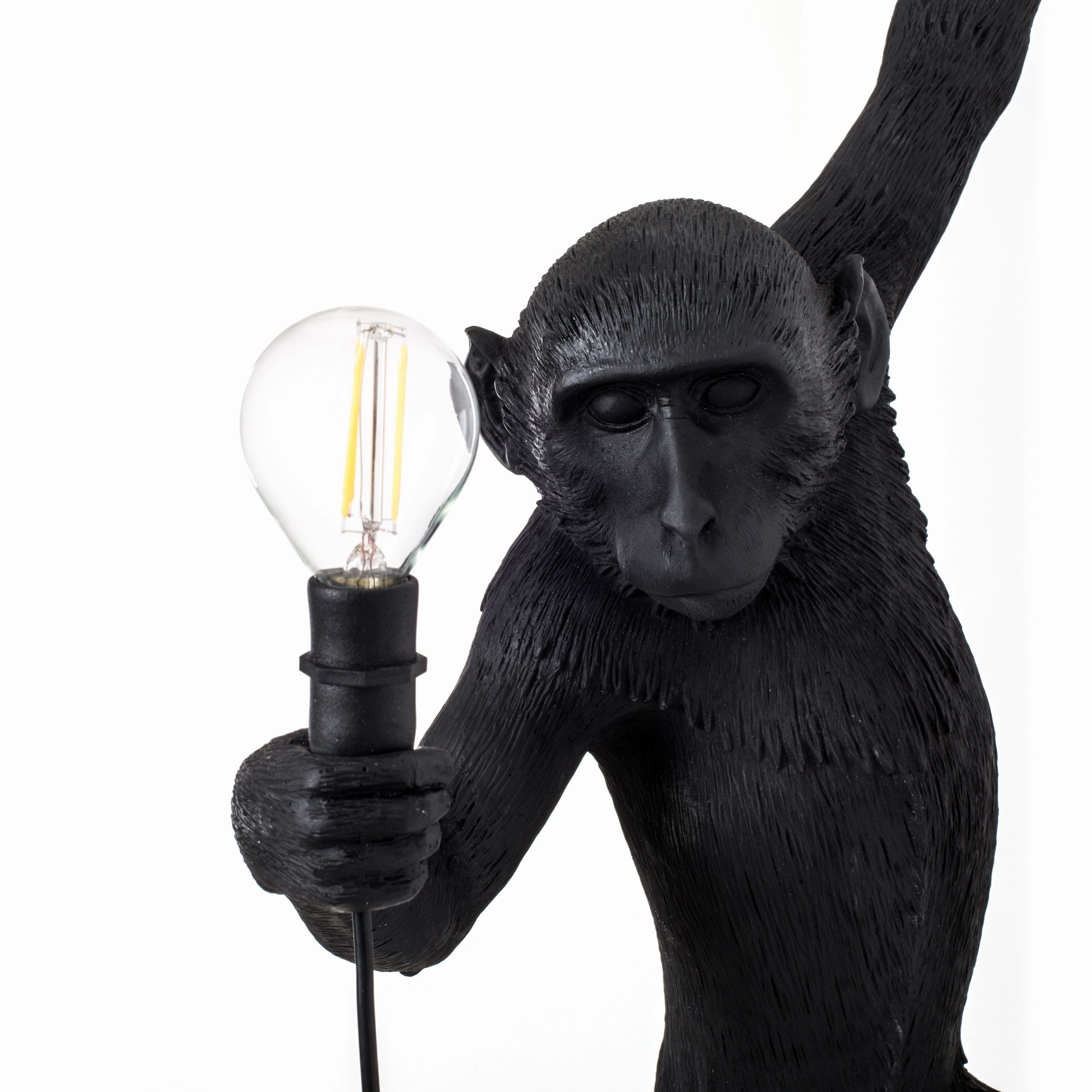 Seletti Monkey Outdoor Lamp Black, Hanging Left Hand