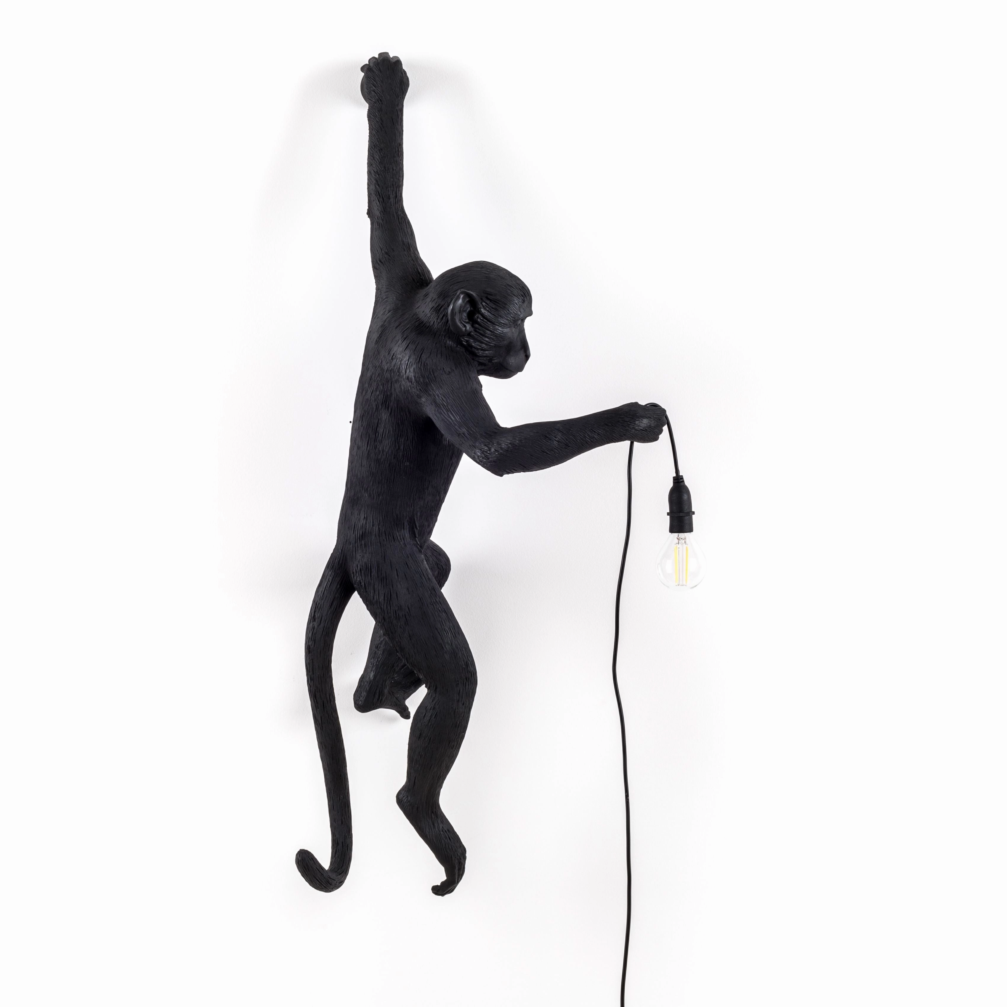 Seletti Monkey Outdoor Lamp Black, Hanging Left Hand