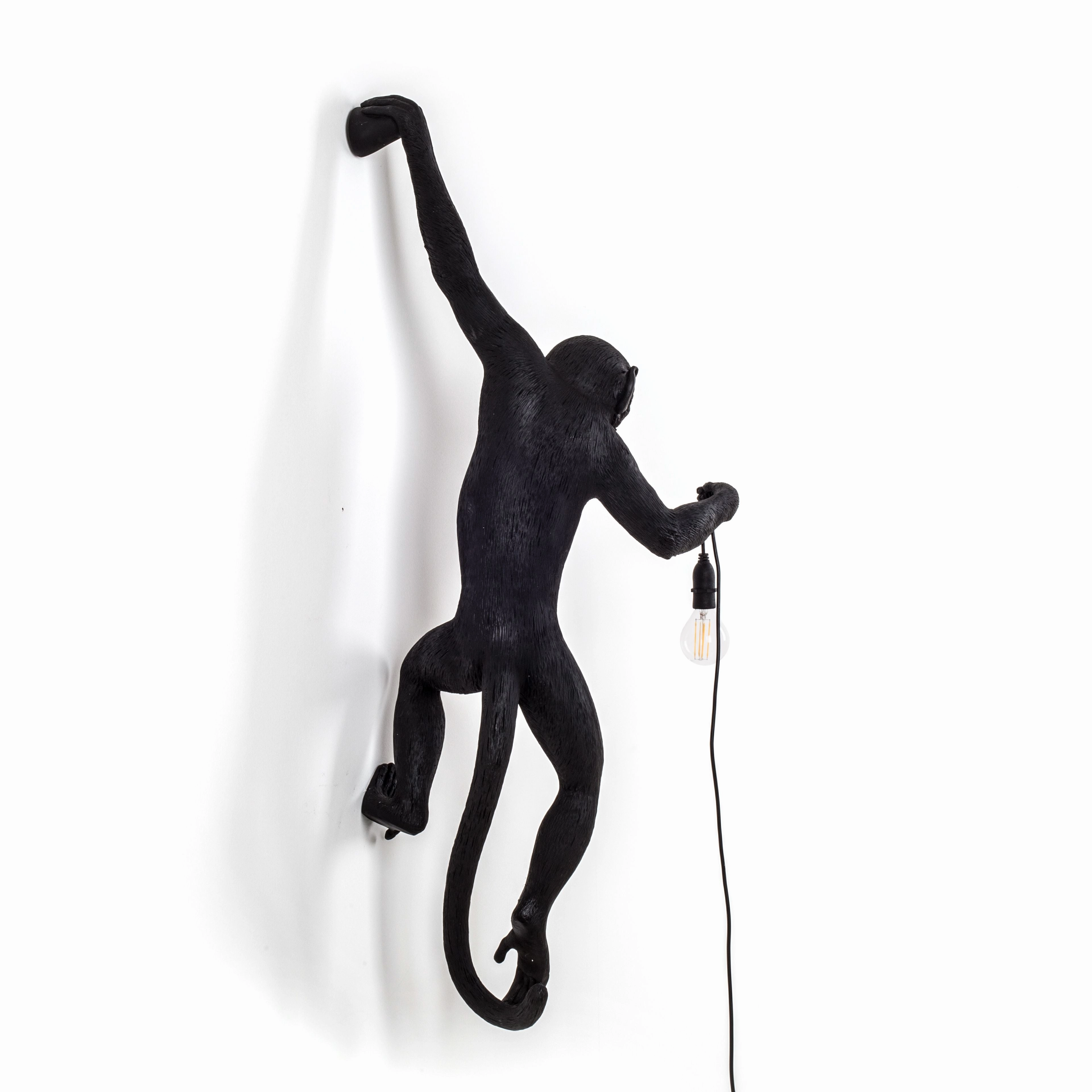 Seletti Monkey Outdoor Lamp Black, Hanging Left Hand