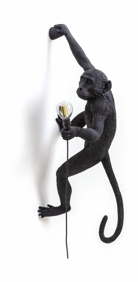 Seletti Monkey Outdoor Lamp Black, Hanging Right Hand ambient lighting fixture