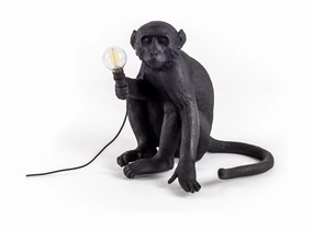 Seletti Monkey Outdoor Lamp Black, Sitting ambient lighting fixture