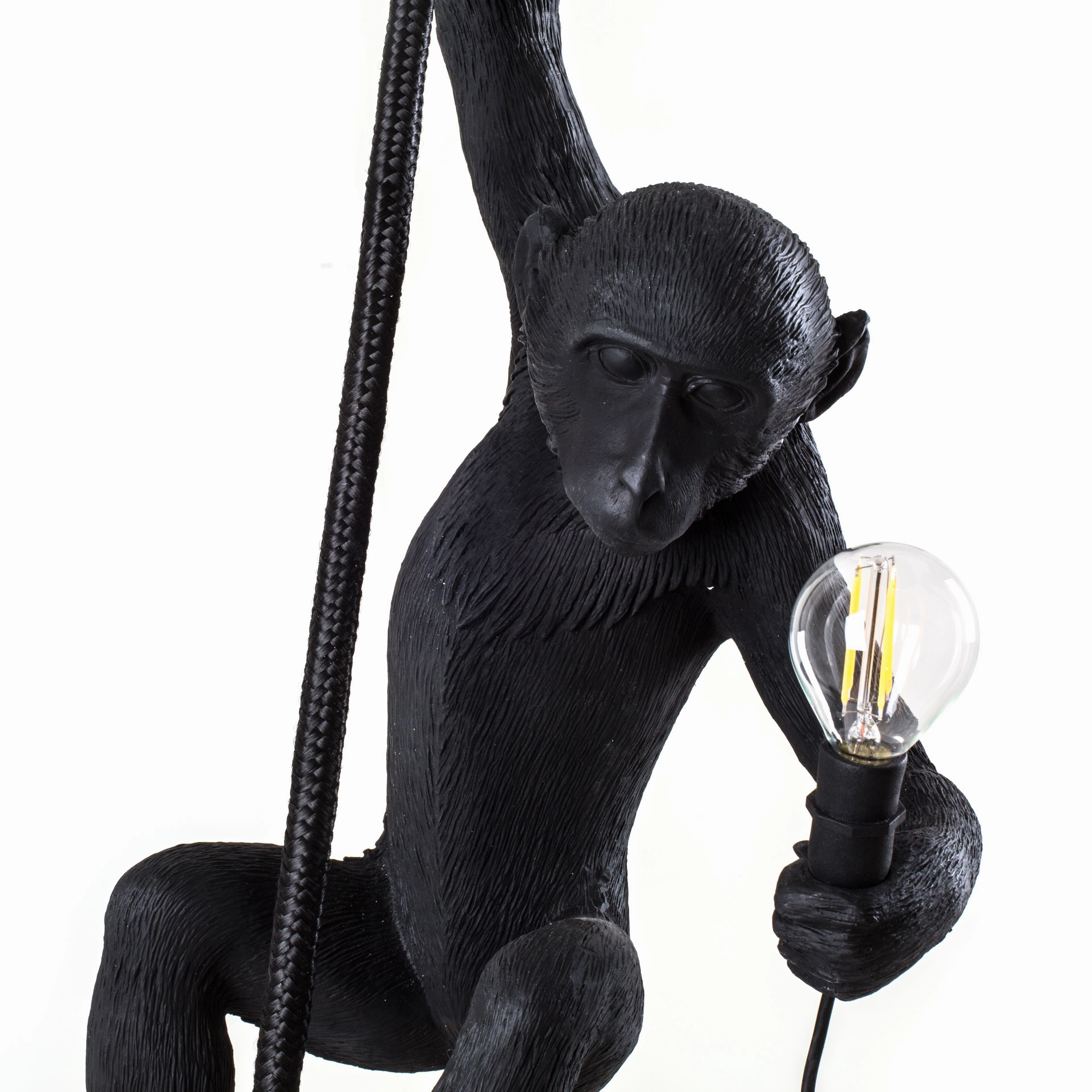 Seletti Monkey Outdoor Lamp Black, With Rope
