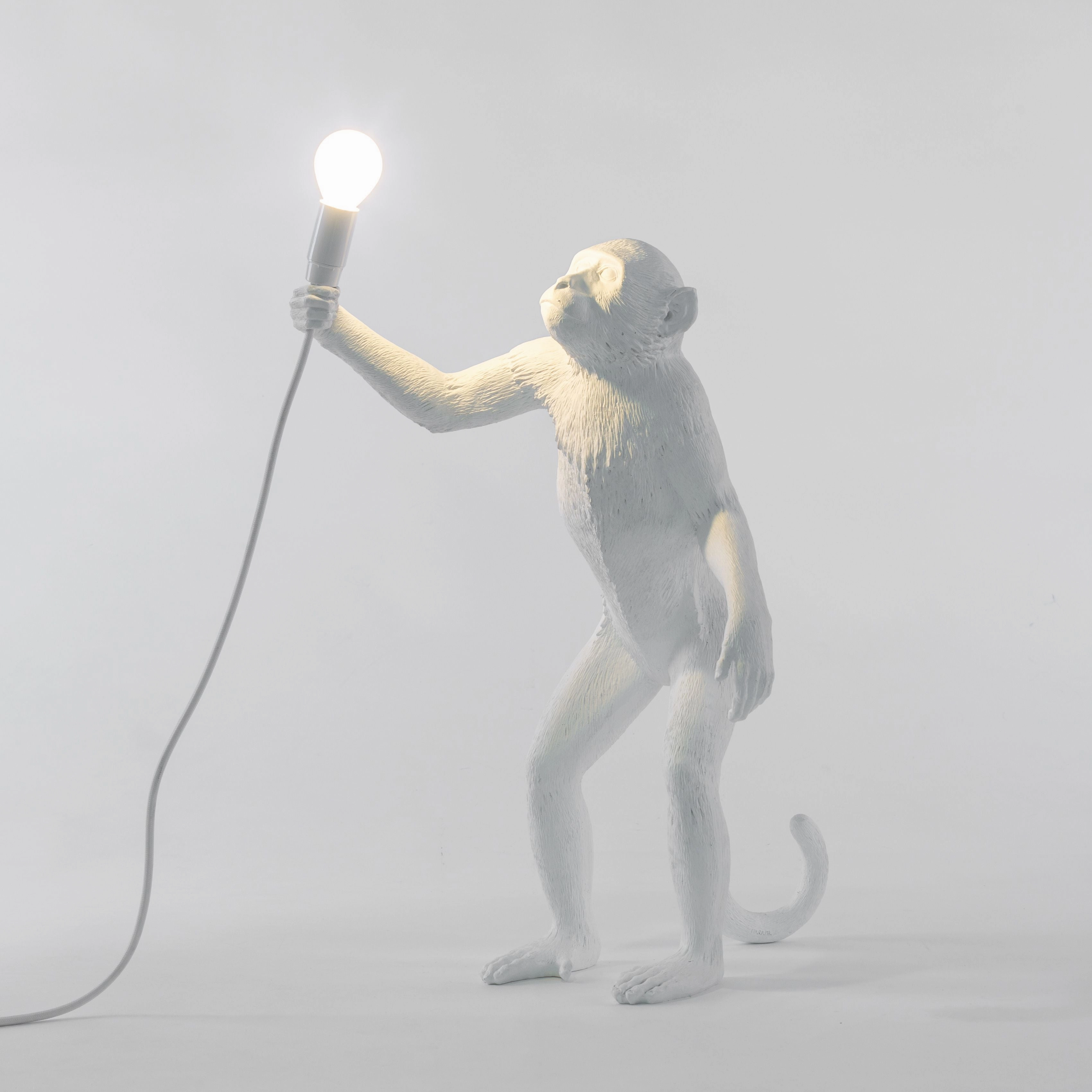 Seletti Monkey Outdoor Lamp White, Standing