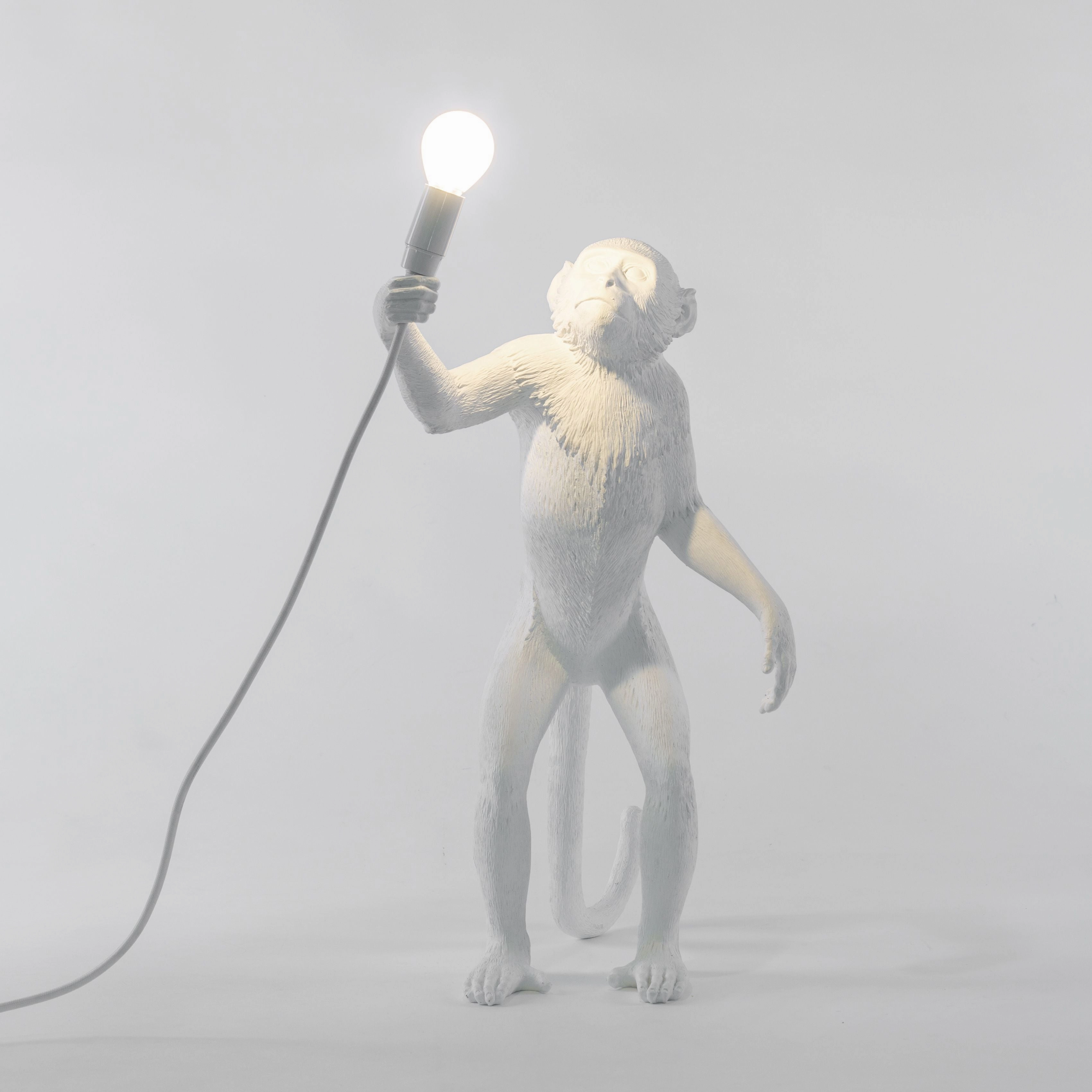 Seletti Monkey Outdoor Lamp White, Standing