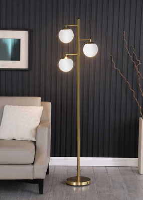 Sena Trio Tree Floor Lamp Gold mini decorative bulb
