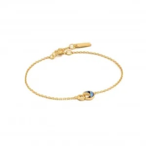 Shiny Gold Tidal Abalone Crescent Link Bracelet B027-03G Ania Haie Jewellery