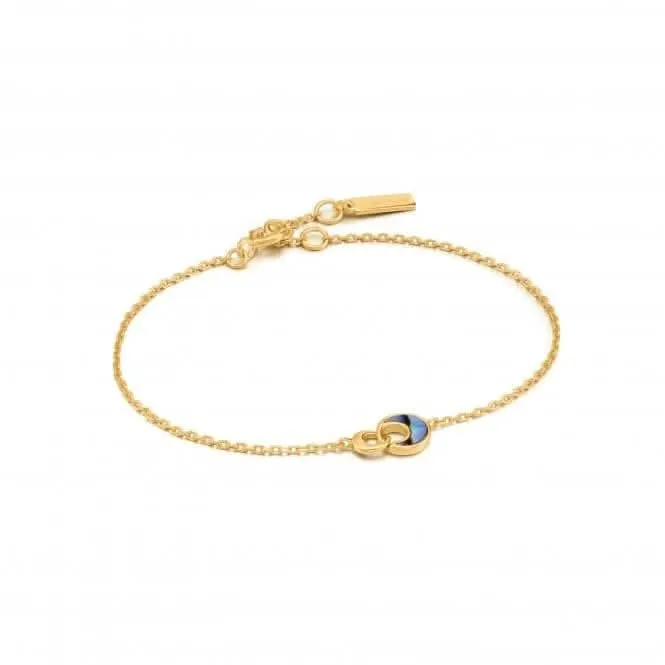 Shiny Gold Tidal Abalone Crescent Link Bracelet B027-03G Ania Haie Jewellery
