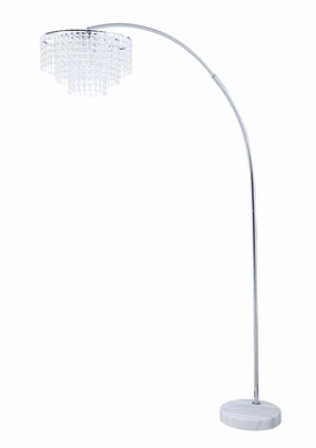 Shirley Marble Base Floor Lamp Chrome and Crystal mini decorative bulb