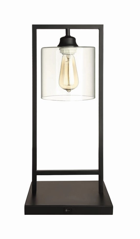 Shoto Glass Shade Table Lamp Black mini decorative bulb