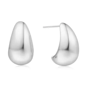 Silver Bold Dome Hoop Earrings E062-09H Ania Haie Jewellery