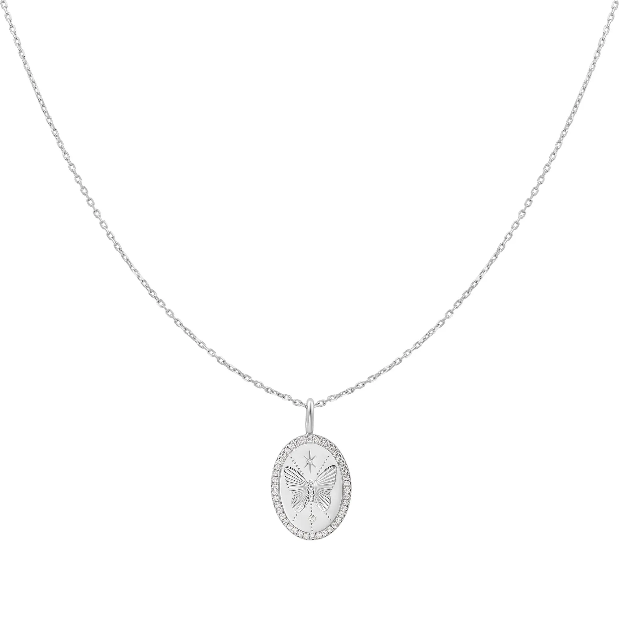 Silver Butterfly Pendant Necklace N064-05H Ania Haie Jewellery