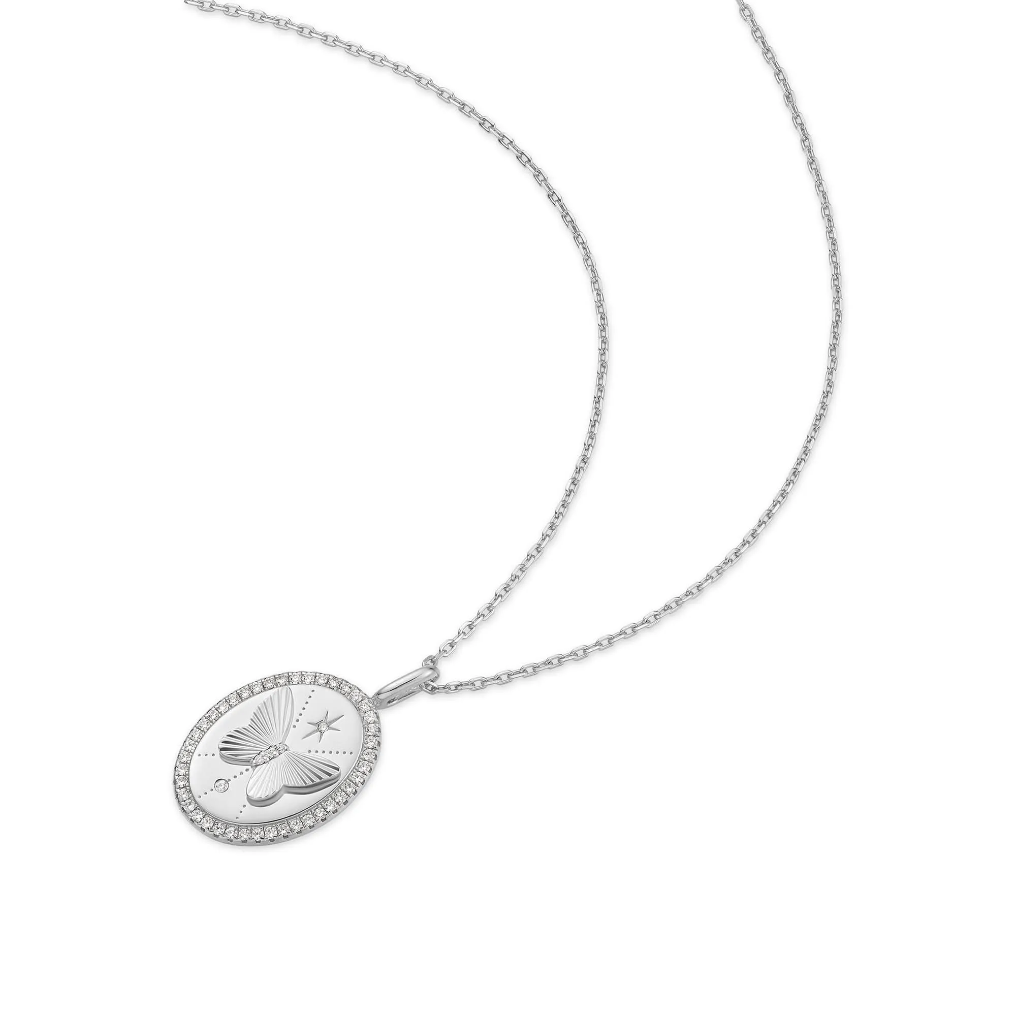 Silver Butterfly Pendant Necklace N064-05H Ania Haie Jewellery