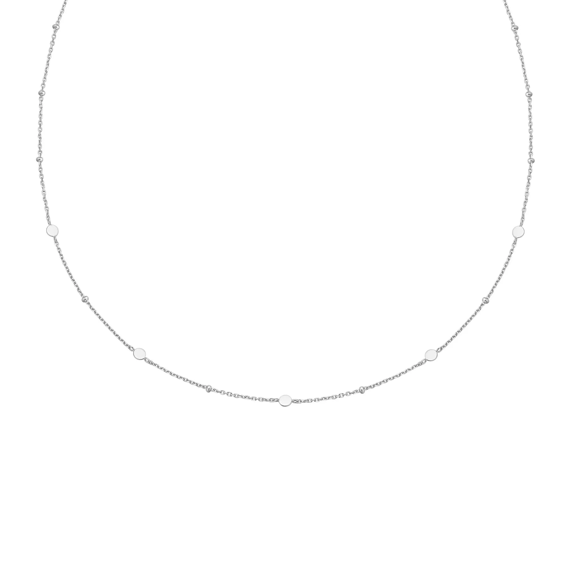 Silver Disc Station Necklace N063-01H Ania Haie Jewellery