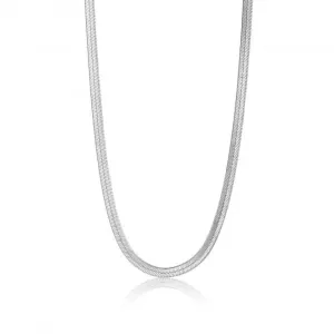 Silver Flat Snake Chain Necklace N046-01H Ania Haie Jewellery