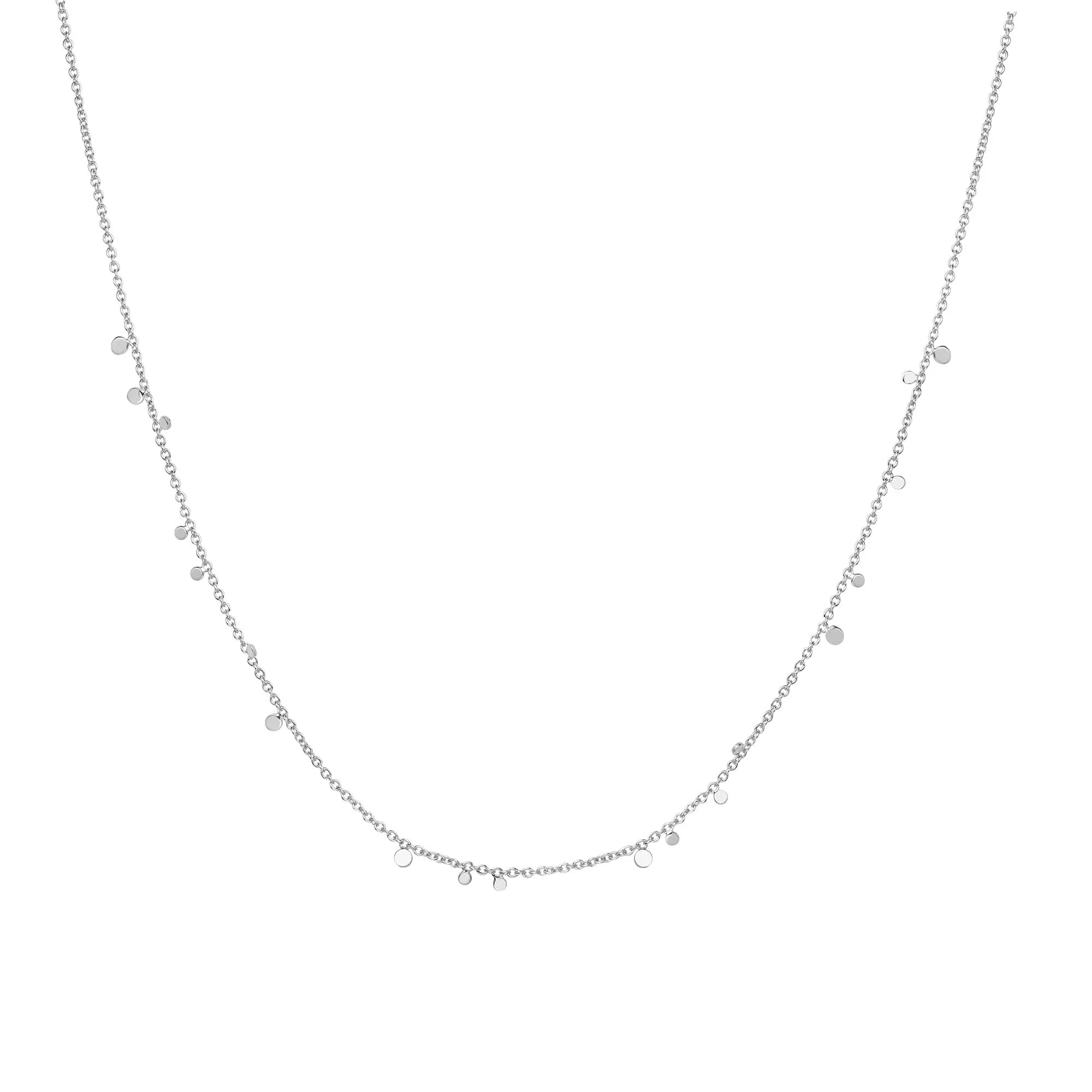 Silver Mini Disc Drop Stacking Necklace N063-02H Ania Haie Jewellery