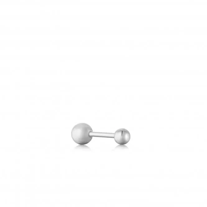 Silver Mini Sphere Barbell Single Earring E035-01H Ania Haie Jewellery