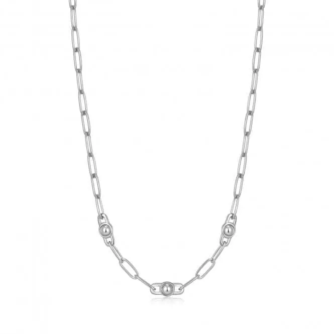 Silver Orb Link Chunky Chain Necklace N045-04H Ania Haie Jewellery