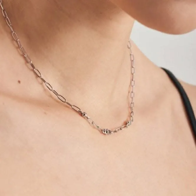 Silver Orb Link Chunky Chain Necklace N045-04H Ania Haie Jewellery